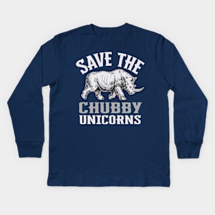 save the chubby unicorns Kids Long Sleeve T-Shirt